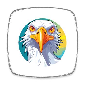 Seagull Colorful Watercolor Cartoon Kawaii Animal - Square fridge magnet - white - Front
