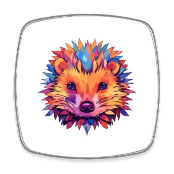 Igel Buntes Aquarell Cartoon Kawaii Tier - Viereckiger Kühlschrankmagnet - Weiß - Vorne
