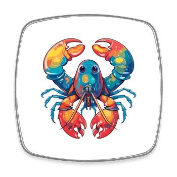 Hummer Buntes Aquarell Cartoon Kawaii Tier - Viereckiger Kühlschrankmagnet - Weiß - Vorne