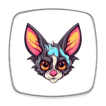 Aye Aye Bunte Aquarell-Karikatur Kawaii-Tier - Viereckiger Kühlschrankmagnet - Weiß - Vorne