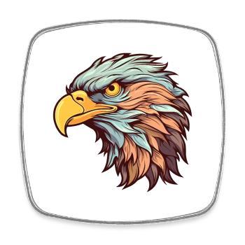 Adler Buntes Aquarell Cartoon Kawaii Tier - Viereckiger Kühlschrankmagnet - Weiß - Vorne