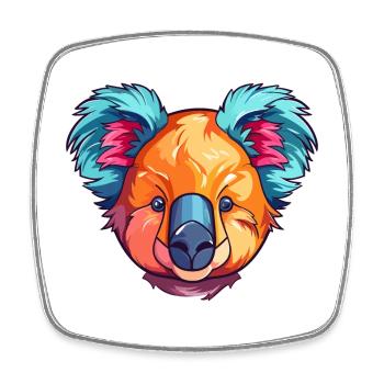 Koala Buntes Aquarell Cartoon Kawaii Tier - Viereckiger Kühlschrankmagnet - Weiß - Vorne