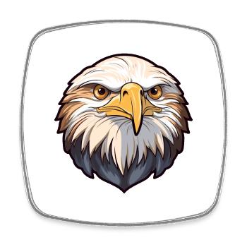 Weißkopfseeadler Bunte Aquarell-Karikatur Kawaii Anim - Viereckiger Kühlschrankmagnet - Weiß - Vorne