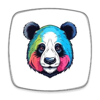 Panda Buntes Aquarell Cartoon Kawaii Tier - Viereckiger Kühlschrankmagnet - Weiß - Vorne