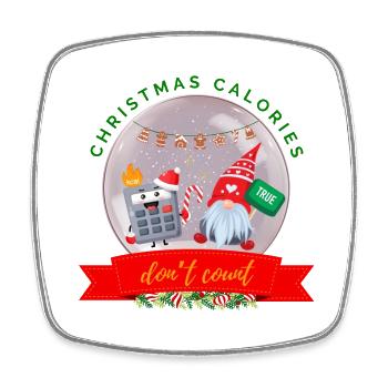 Weihnachtskalorien zählen nicht Kekse Rechner - Viereckiger Kühlschrankmagnet - Weiß - Vorne