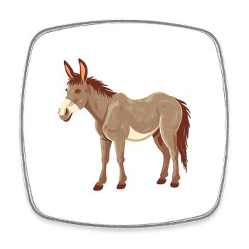 Âne Coloré Aquarelle Dessin Animé Kawaii Animal - Magnet carré - blanc - Devant