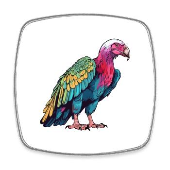 Geier Buntes Aquarell Cartoon Kawaii Tier - Viereckiger Kühlschrankmagnet - Weiß - Vorne