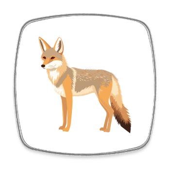 Coyote Aquarelle Colorée Dessin Animé Kawaii Animal - Magnet carré - blanc - Devant