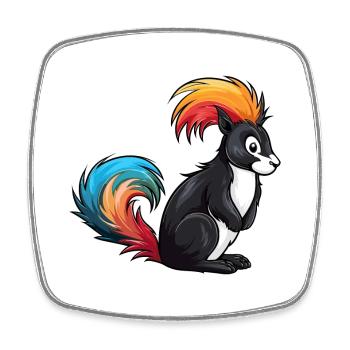 Skunk Aquarelle Colorée Dessin Animé Kawaii Animal - Magnet carré - blanc - Devant