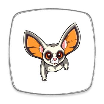 Zuckergleiter Bunte Aquarell-Karikatur Kawaii An - Viereckiger Kühlschrankmagnet - Weiß - Vorne
