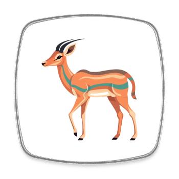 Impala Buntes Aquarell Cartoon Kawaii Tier - Viereckiger Kühlschrankmagnet - Weiß - Vorne