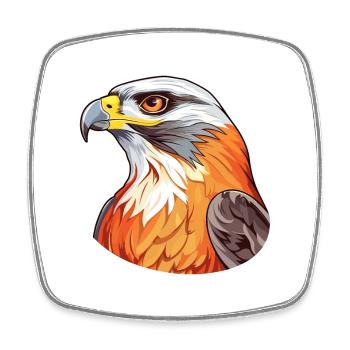 Falcon Colorful Watercolor Cartoon Kawaii Animal - Square fridge magnet - white - Front