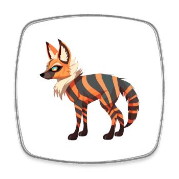Aardwolf Buntes Aquarell Cartoon Kawaii Tier - Viereckiger Kühlschrankmagnet - Weiß - Vorne