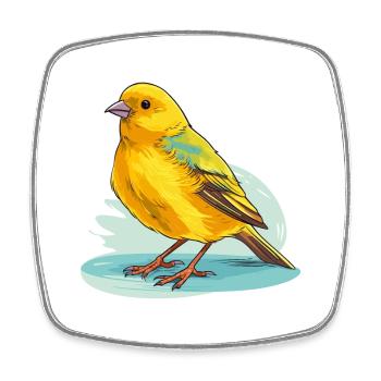 Kanarienvogel Buntes Aquarell Cartoon Kawaii Tier - Viereckiger Kühlschrankmagnet - Weiß - Vorne