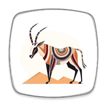 Oryx Aquarelle Colorée Dessin Animé Kawaii Animal - Magnet carré - blanc - Devant