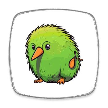 Kiwi Haustier Buntes Aquarell Cartoon Kawaii Tier - Viereckiger Kühlschrankmagnet - Weiß - Vorne