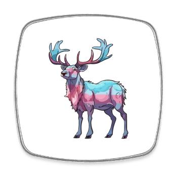 Karibu buntes Aquarell Cartoon Kawaii Tier - Viereckiger Kühlschrankmagnet - Weiß - Vorne
