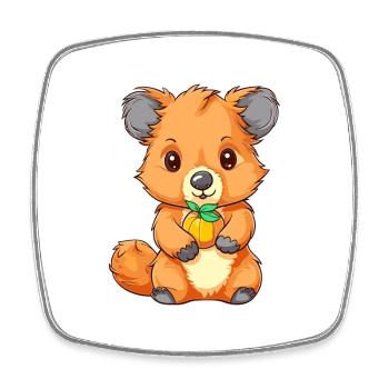Quokka Colorful Watercolor Cartoon Kawaii Animal - Square fridge magnet - white - Front