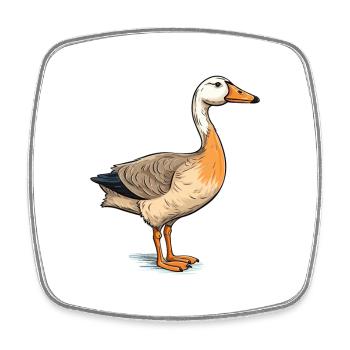Gans buntes Aquarell Cartoon Kawaii Tier - Viereckiger Kühlschrankmagnet - Weiß - Vorne