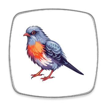 Cuckoo Colorful Watercolor Cartoon Kawaii Animal - Square fridge magnet - white - Front