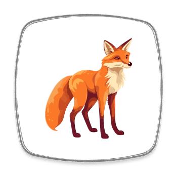 Fuchs Buntes Aquarell Cartoon Kawaii Tier - Viereckiger Kühlschrankmagnet - Weiß - Vorne