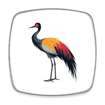 Grue Pet Aquarelle Colorée Dessin Animé Kawaii Anima - Magnet carré - blanc - Devant