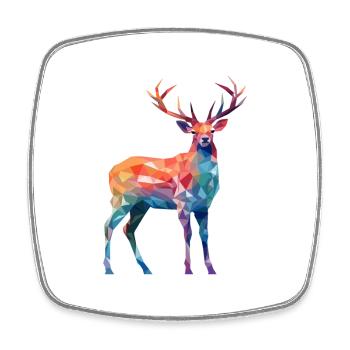 Deer Colorful Watercolor Cartoon Kawaii Animal - Square fridge magnet - white - Front