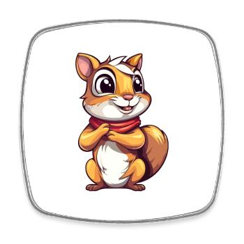 Chipmunk Aquarelle Colorée Dessin Animé Kawaii Animal - Magnet carré - blanc - Devant