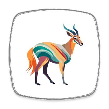 Antilope Buntes Aquarell Cartoon Kawaii Tier - Viereckiger Kühlschrankmagnet - Weiß - Vorne
