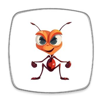 Ant Colorful Watercolor Cartoon Kawaii Animal - Square fridge magnet - white - Front