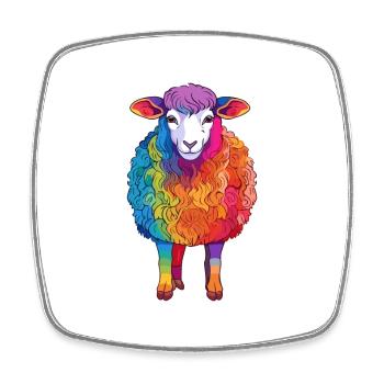 Schaf Buntes Aquarell Cartoon Kawaii Tier - Viereckiger Kühlschrankmagnet - Weiß - Vorne