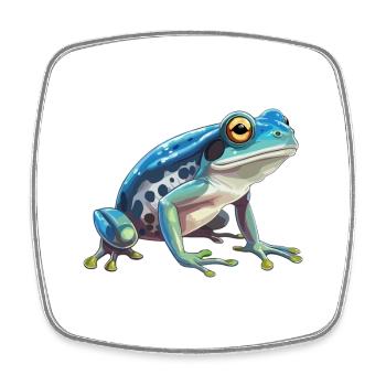 Frosch buntes Aquarell Cartoon Kawaii Tier - Viereckiger Kühlschrankmagnet - Weiß - Vorne
