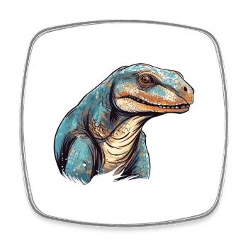 Komodowaran Bunte Aquarell-Karikatur Kawaii A - Viereckiger Kühlschrankmagnet - Weiß - Vorne