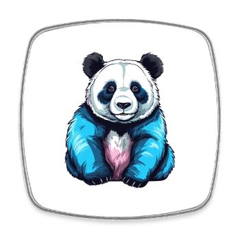 Panda Buntes Aquarell Cartoon Kawaii Tier - Viereckiger Kühlschrankmagnet - Weiß - Vorne