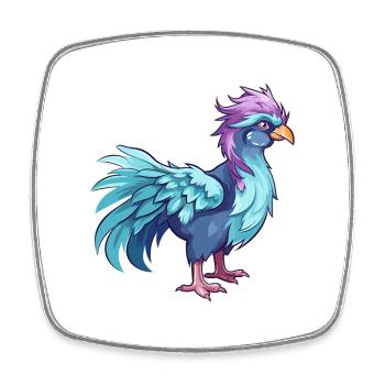 Hippogriffe Aquarelle Colorée Dessin Animé Kawaii Anim - Magnet carré - blanc - Devant