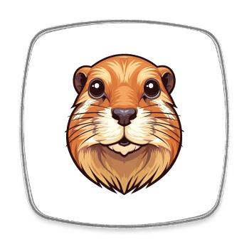 Gopher Buntes Aquarell Cartoon Kawaii Tier - Viereckiger Kühlschrankmagnet - Weiß - Vorne