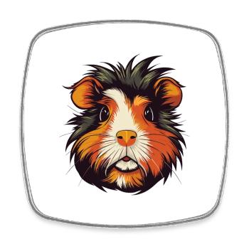 Cochon d’Inde Aquarelle Colorée Dessin Animé Kawaii Anim - Magnet carré - blanc - Devant