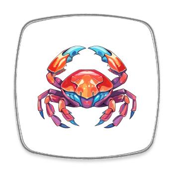 Krabbe buntes Aquarell Cartoon Kawaii Tier - Viereckiger Kühlschrankmagnet - Weiß - Vorne