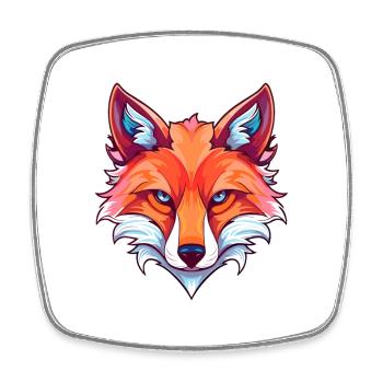 Fuchs Buntes Aquarell Cartoon Kawaii Tier - Viereckiger Kühlschrankmagnet - Weiß - Vorne