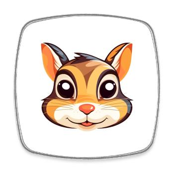 Chipmunk Aquarelle Colorée Dessin Animé Kawaii Animal - Magnet carré - blanc - Devant