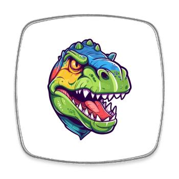 Dinosaurier buntes Aquarell Cartoon Kawaii Tier - Viereckiger Kühlschrankmagnet - Weiß - Vorne