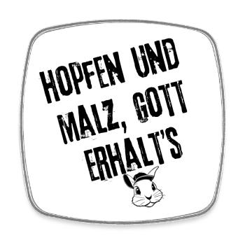Hopfen und Malz | Redewendung - Viereckiger Kühlschrankmagnet - Weiß - Vorne