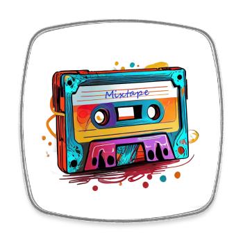 Mixtape - Magnet carré - blanc - Devant