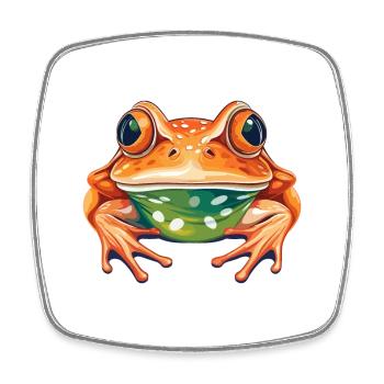 Frosch buntes Aquarell Cartoon Kawaii Tier - Viereckiger Kühlschrankmagnet - Weiß - Vorne