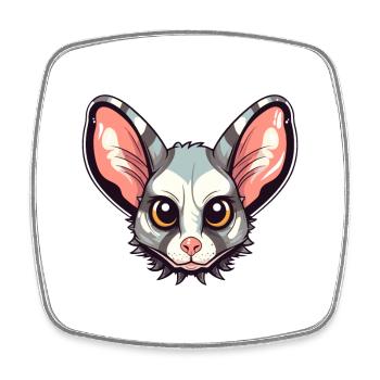 Zuckergleiter Bunte Aquarell-Karikatur Kawaii An - Viereckiger Kühlschrankmagnet - Weiß - Vorne