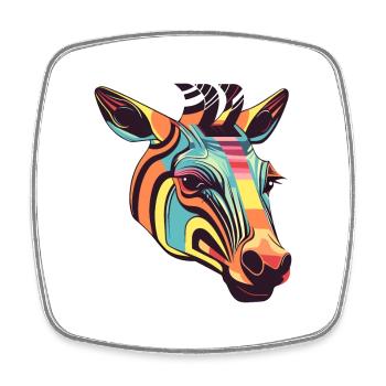 Okapi Colorful Watercolor Cartoon Kawaii Animal - Square fridge magnet - white - Front