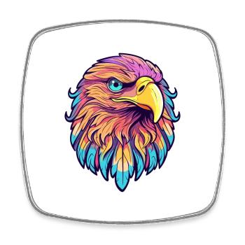 Adler Buntes Aquarell Cartoon Kawaii Tier - Viereckiger Kühlschrankmagnet - Weiß - Vorne