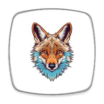 Kojote Buntes Aquarell Cartoon Kawaii Tier - Viereckiger Kühlschrankmagnet - Weiß - Vorne