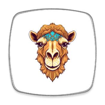 Camel Colorful Watercolor Cartoon Kawaii Animal - Square fridge magnet - white - Front