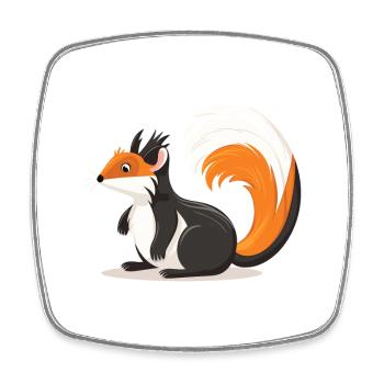 Skunk Aquarelle Colorée Dessin Animé Kawaii Animal - Magnet carré - blanc - Devant